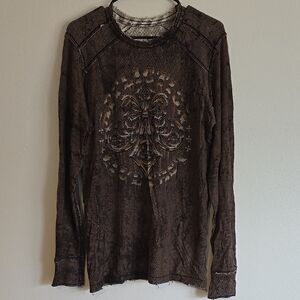 Affliction Mens Reversible Long Sleeve Shirt Size Medium.